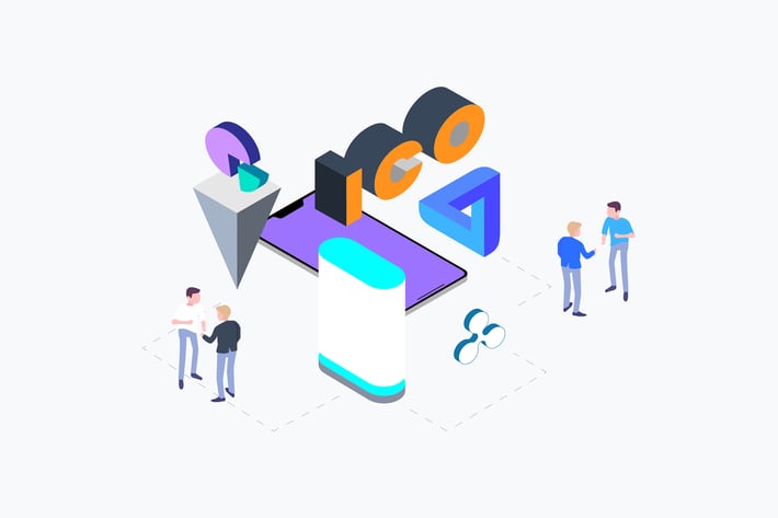 ICO Concept Isometric Illustration