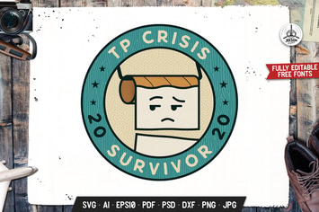 TP Crisis 2020 Survivor Retro Vector Badge Emblem