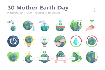 30 Mother Earth Day - Flat