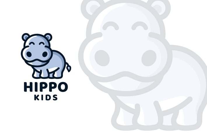 Hippo Kids Logo Template
