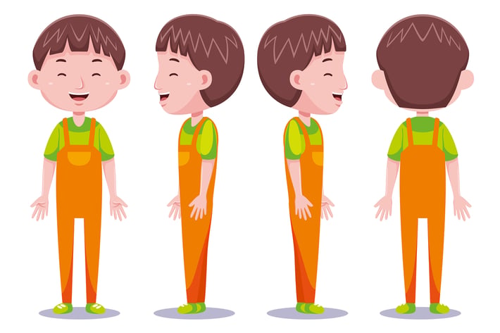 Cute boys character in different poses #2