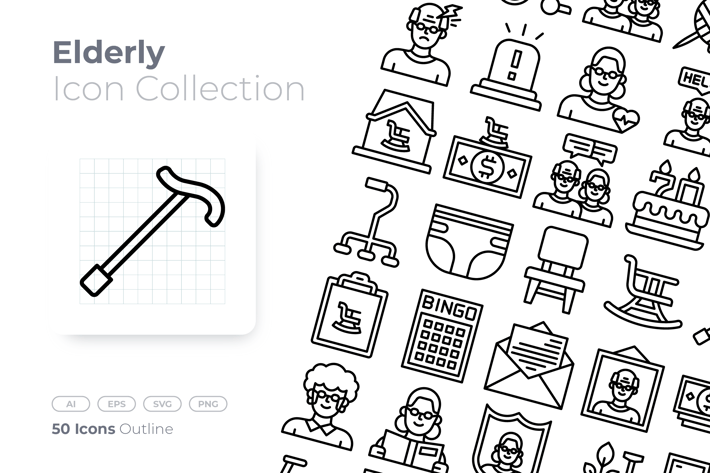 Elderly Outline Icon