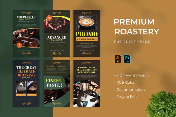 Premium Roastery | Pinterest Post Template