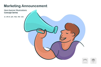 Announcement Marketing Vector Illustration