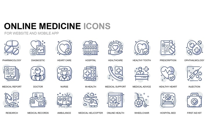 Healthcare and Medical Thin Line Icons