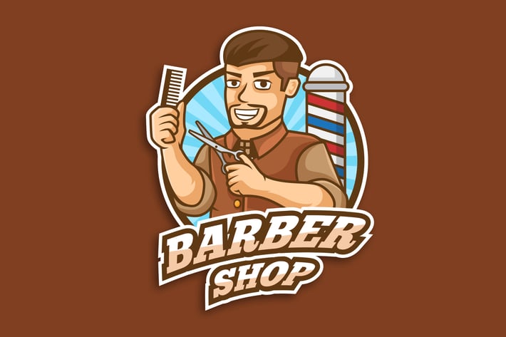 Professional Barbershop Occupation Logo Vector