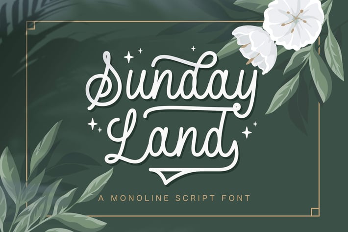 Sunday Land - Monoline Script Font
