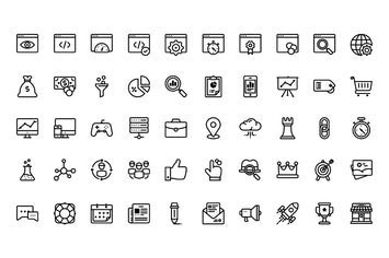 50 SEO and Marketing icons