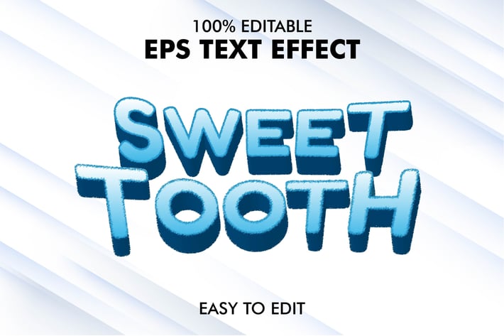 Sweet Tooth -  Editable 3D Text Effect EPS 