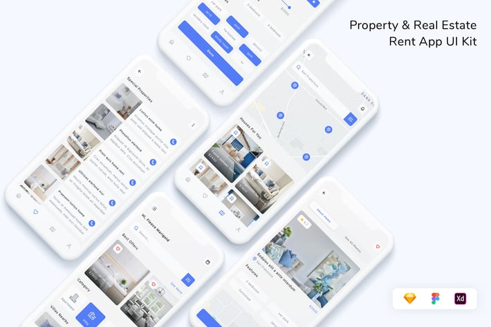 Property & Real Estate Rent App UI Kit