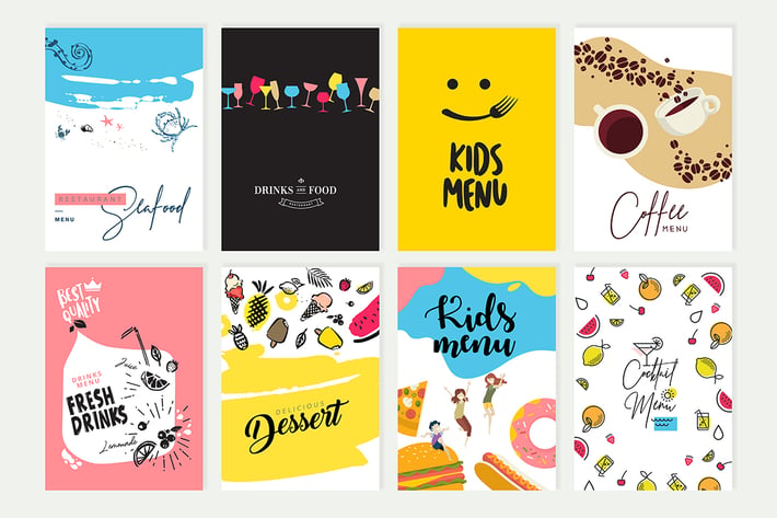Set of menu and brochure design templates