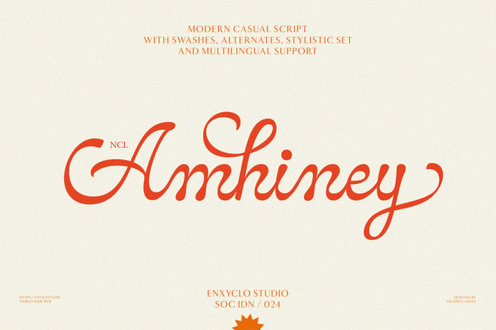 NCL Amhiney - Modern Casual Script Font