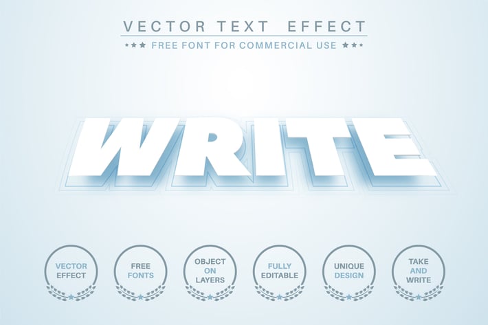 Levitation pape - editable text effect, font style