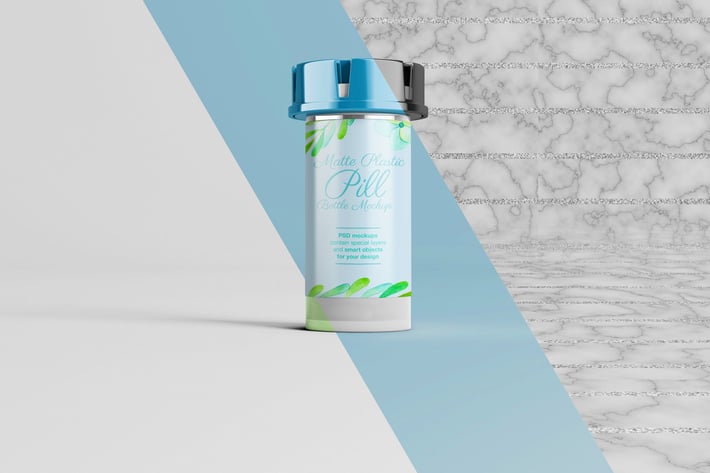 Matte Plastic Pill Bottle Mockup 03