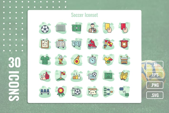 30 Iconset Soccer With Background