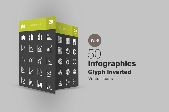 40 Infographics Glyph Inverted Icons