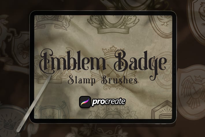 Emblem Badge Heraldic Brush Stamp Procreate 