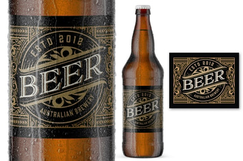 Vintage-Style Beer Label Layout
