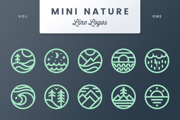 Mini Nature Line Logos - Volume 1