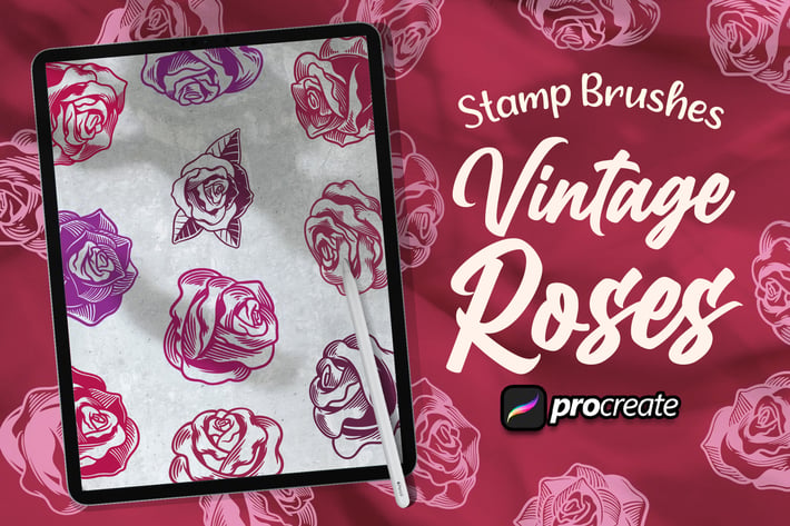 Vintage Roses Brush Stamp