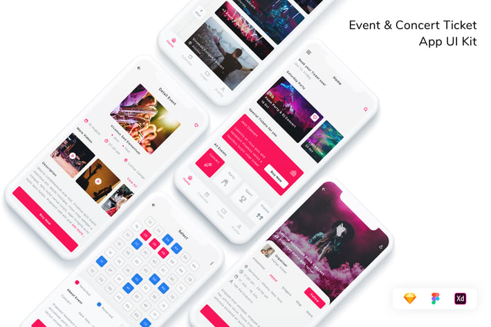 Event & Concert Ticket App UI Kit