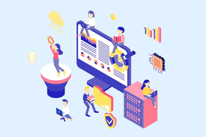 Data Analysis Isometric Illustration