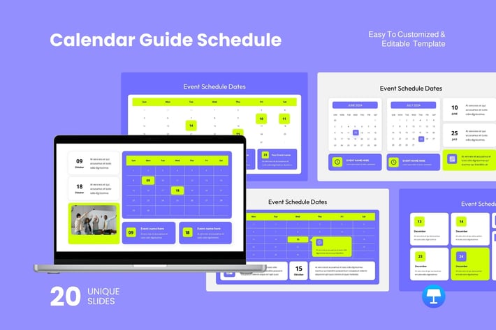 Calendar Guide Schedule - Keynote Template