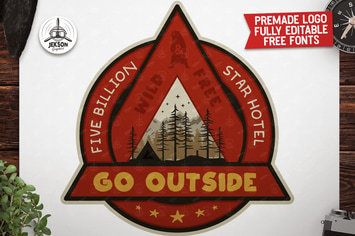 Outdoor Adventure Badge / Vintage Camp Logo Patch