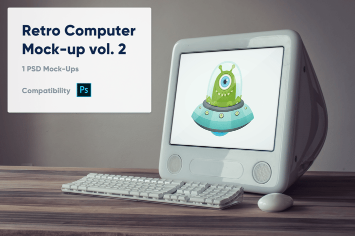 1 Retro Computer Mockup vol. 2