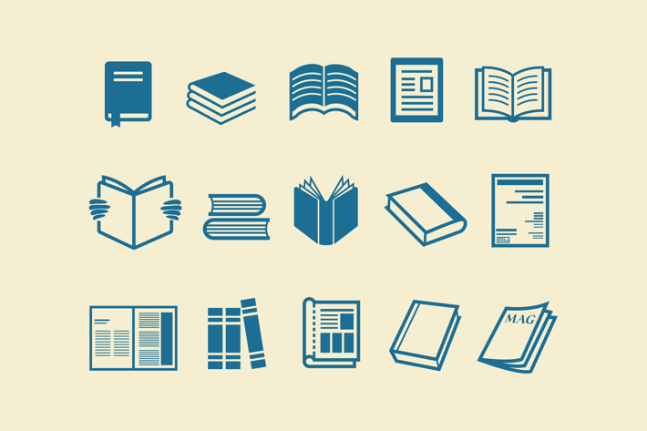 15 Book Magazine Icons