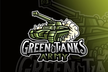 Green Tank Army Logo Template