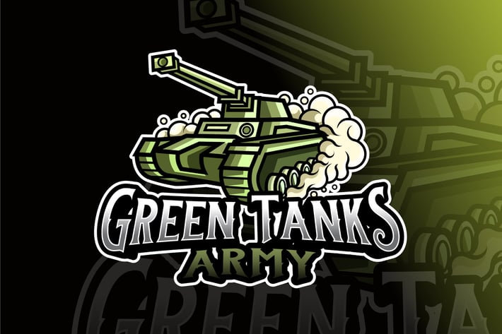 Green Tank Army Logo Template