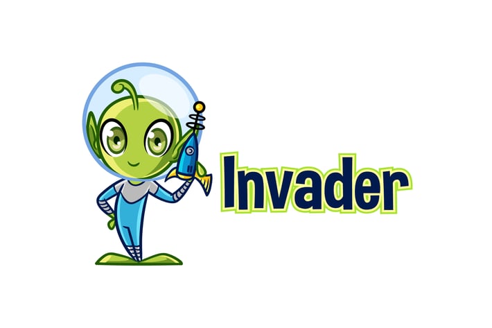Cartoon Cute Alien Mascot Logo