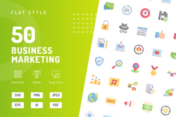 Business Marketing Flat Icons