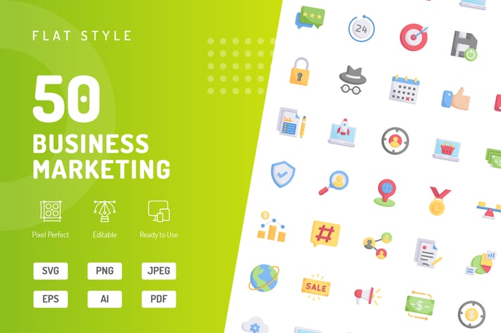 Business Marketing Flat Icons