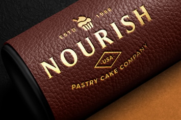 Gold Foil Leather Deboss Logo Mockup