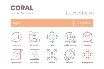 90 Agile Development Line Icons