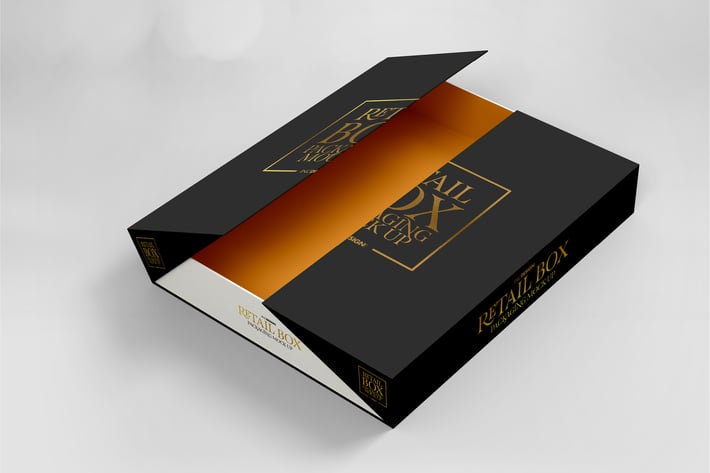 Fold Up Retail Thin Box Packaging Mockup