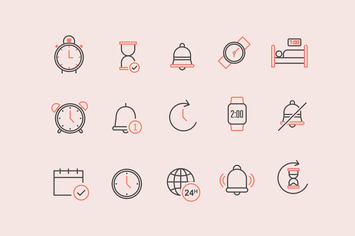 15 Time Alarm Notification Icons