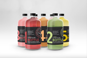Clear Bottles with Screw Caps