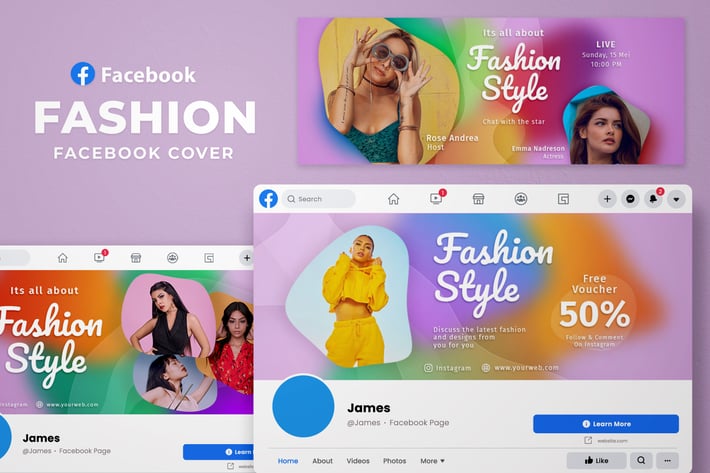Facebook Cover Gradient Blur -  Fashion Fans Page