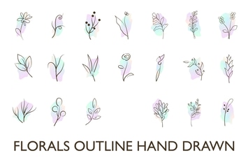 Flower Outline Hand Drawn