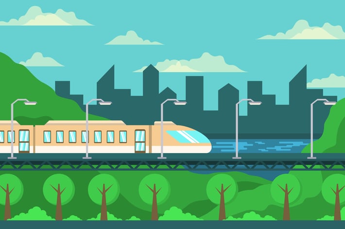 Maglev Train - Landscape Illustration