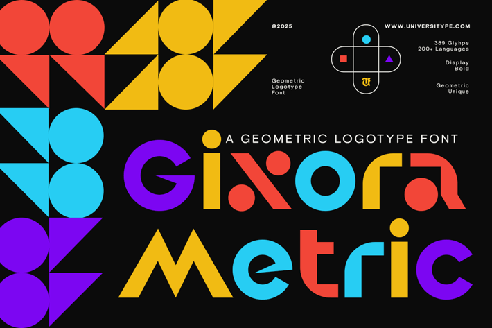Gixora Metric - A Geometric Logotype Font