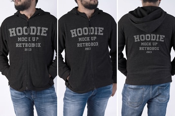 Dark Gray Hoodie Mock Up