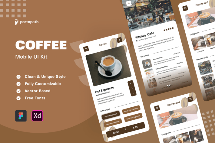 Coffee Shop App - Mobile Kit
