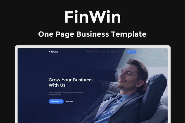FinWin - One Page Business Finance Template 