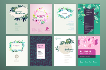 Brochure cover design and annual report templates