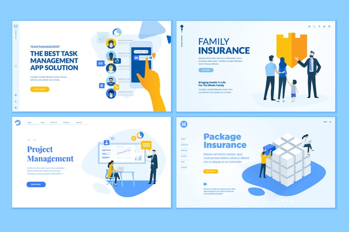 Set of Business Web Page Design Templates