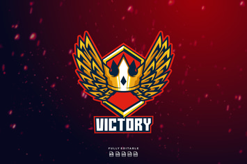 Crown Wing Victory Logo Template